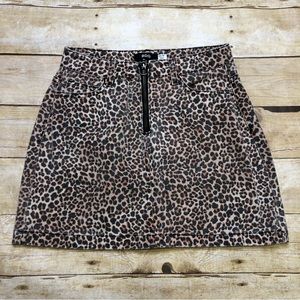 Urban Outfitters BDG Cheetah Print Denim Mini Skirt Y2K Style